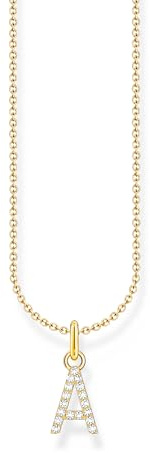 THOMAS SABO brev A-halsband, guldpläterat silver med zirkoniumoxid, KE2240-414-14