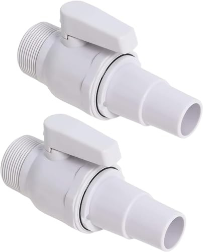 RZXBB Absperrhahn Pool, Pool Zubehör Absperrventil,Pool Zubehör Kolbenventil Schwimmbad Filterpumpe, Anschluss Pool Pumpe Ersatz für Skimmer Filter (2 Pcs)
