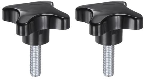 QUARKZMAN 2 Stück Rändelschrauben mit Kreuzgriff M10 x 30mm Sterngriffschraube Kunststoff Knopf Verzinkter Kohlenstoffstahl Gewinde Klemmschraube Sterngriffmutter Klemmknopf für Maschine