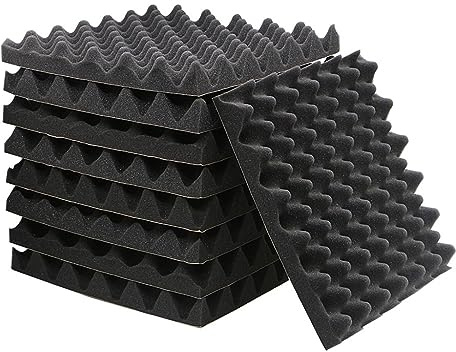 9 Pcs Egg Crate Acoustic Foam Panels 12 * 12 * 2inch High Density Sound Proofing Padding Flame Retardant Soundproof Wall Panels