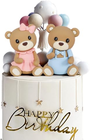 LGWJHCY Teddy Bear Cake Topper, Teddy Bear Cake Decoration,Birthday Party, Wedding, Anniversary, Birthday