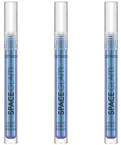 Catrice Space Glam Liquid Effect Eyeliner, Nr. 030, Blau, langanhaltend, Expressergebnis, hochpigmentiert, vegan, ohne Mikroplastikpartikel, Nanopartikel frei, ohne Parfüm, 3er Pack (3x1.4ml)