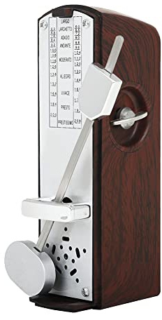 Onmancy Klavier Mechanisches Metronom Elektronisches Retro-Metronom für Universalklavier Gitarre Violine Musical (Tiefe Holzfarbe)