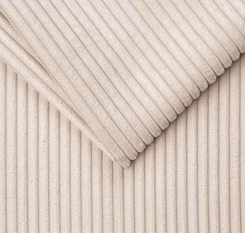 TAPHICEROS Cord Stoff, Perle, 100cm x 142cm, Meterware, Polsterstoff Material, Möbelstoff, Dicker Rippenstoff, Kord-Stoff, Bezugsstoff, Dekostoff für DIY Möbel Sofa Couch Kissenbezüge Kleidung