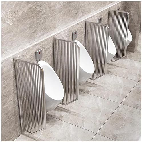 FLEPYHB Männer Urinal Privacy Screen Baffle, Wandmontierte Trennwand Für Öffentliche Toiletten Mit Edelstahlrahmen, Urinal-Sichtschutzwand Aus Gehärtetem Glas Für Schulen, Bars, Hotels