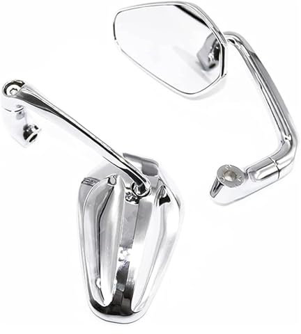 Retrovisores Moto 1 Par De Espejos Retrovisores Universales Izquierdo/Derecho para Motocicleta Espejo Retrovisor para Motocicleta Espejo Final para Manillar De 8/10mm Espejos Laterales(Silver.)