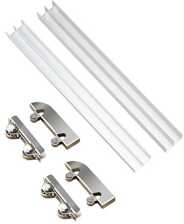 CEHJZQRPL Aluminum Alloy Track Wheel Accessories, Thickened 5mm Glass Sliding Door Double Track Display Cabinet Slide(L190cm/74.8in)