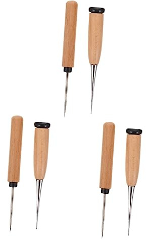 ARTIBETTER 3 Ensembles Outils De Piquage Cuir Avec Manche Poinçon Pour Artisanat Et Couture Cuir Outils De Perforation Pratiques Et Durables 2 Pièces * 3