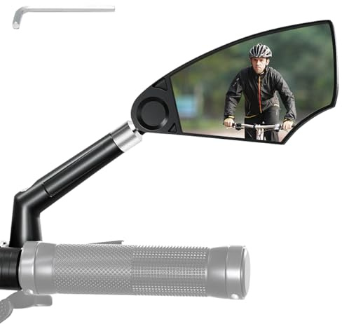 Rearview Mirror for Bicycle, Safe Rearview Mirrors | Portable Cycling with Glass for Touring Commuting Running Safety and Mountain Bike