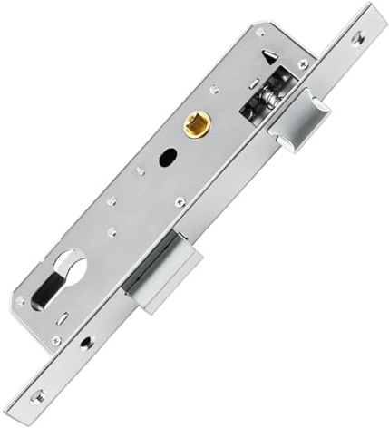 Rohrrahmenschloss, Einsteckschloss Buntbartschloss, 85x30mm Edelstahl Einsteckschloss Entferung Rohrrahmenschloss mit Edelstahlstulpe Gartentürschloss Torschloss für Metalltüren