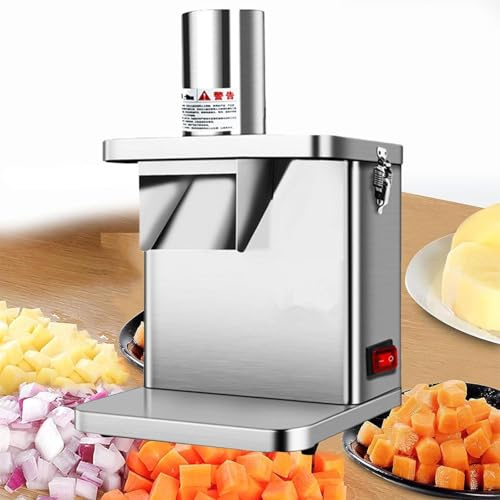 WEICNE Coupe-Légumes Électrique Professionnel Robuste en Acier Inoxydable 304, Coupe-Fruits Électrique, Broyeur Électrique pour Carottes,Pommes De Terre, Oignons, Granulés Standard
