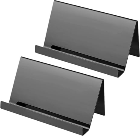 Amagogo 2Pcs Visitenkartenhalter Open Design Praktische Edelstahl Name Kartenständer