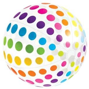 KIXZSAZ Bunte, aufblasbare Strandbälle für den Sommer – interaktives Wassersport Spielzeug für Pool und Pool. 40 cm Durchmesser. , Punkt , 50cm