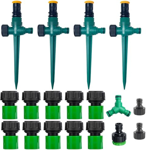 4pcs Irrigatore da Giardino, Impianto Irrigazione Giardino Regolabile 360 °