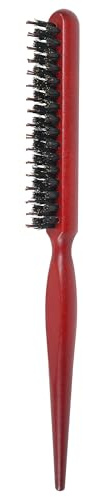 OWIIZI Slick Back Brush, Teasing Nylon & Boar Bristle Hair Brush for Edge Control, Back Comb with Rat Tail Pick for Hairstyle Sectioning, Backcombing, Smoothing, Styling Fine Hair for Volume Creation