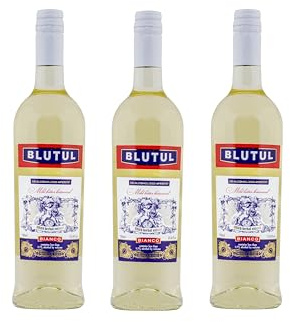 BLUTUL BIANCO ALKOHOLFREIER ITALIENISCHER WERMUT/Preisgekrönter Kräuter Aperitif 3er Pack (3 x 0,75L)/Abgefüllt in Italien/Perfekt als Mixer für Cocktails