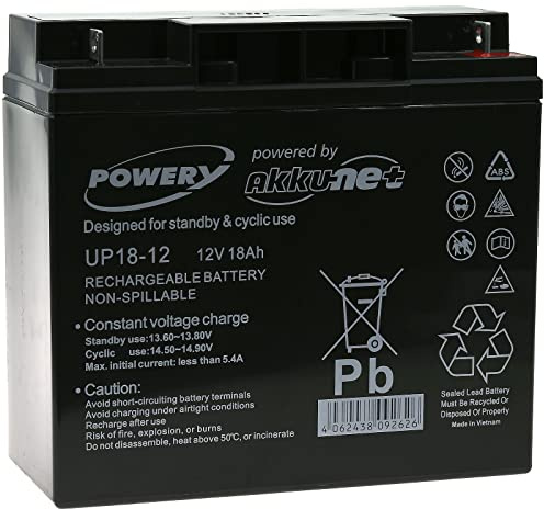 akku-net® batteria al piombo -sostituisce FIAMM tipo FG21803 12V 18Ah, 12V, Lead-Acid