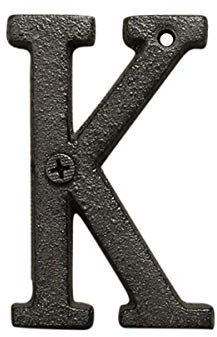 TentHome Antik Hausnummern Buchstaben A-Z Gusseisen Türsymbol Hausschild DIY Straßenschilder Wand Beschilderung Haus- & Türnummern für Kunst Handwerk Dekoration Anzeigen (Buchstabe k)