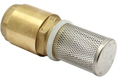 WITTKOWARE Edelstahl-Saugkorb mit Messing-Rückschlagventil, Pumpen-Ansaugfilter, engmaschig, IG DN32 (1¼ Zoll)