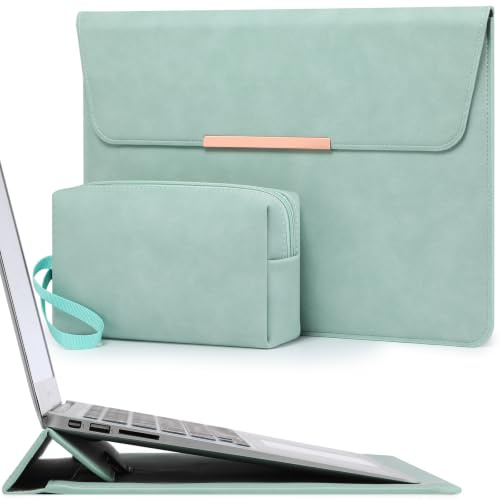 HYZUO 15-16 Zoll Laptop-Hülle mit Ständer für MacBook, Mintgrün