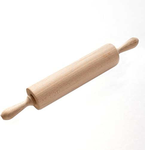 Chinchilla® Mattarello con asse in metallo, prodotto in Germania, rotolo da forno di alta qualità in legno di faggio, per impastare come accessorio da forno per stendere torte, pizze e biscotti
