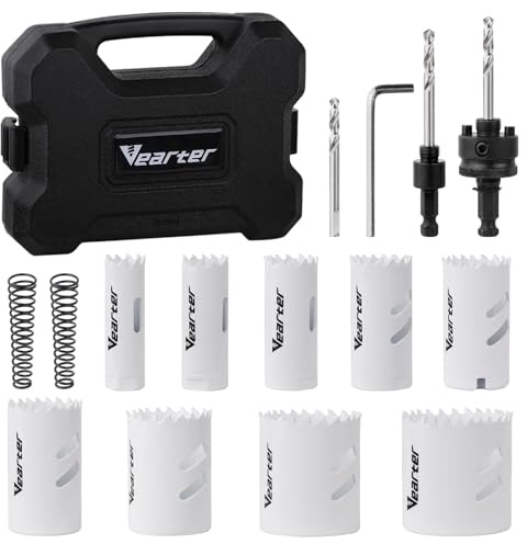 Vearter 15 Stück M42 Bimetall Lochsägen Set, 19–51mm Lochbohrer Holz, Dosenbohrer für Blech, Kupfer, Gips, PVC, Stahlplatte, Trockenbau