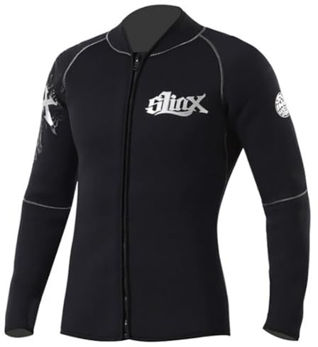 LEIDIMUS Top Muta in Neoprene da 3/5mm per Uomini e Donne, Giacca in Neoprene con Chiusura Lampo Anteriore, Mantiene Caldo per Immersioni, Surf, Kayak, Nuoto e Subacquea,5mm,L