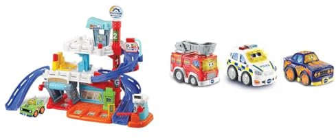 VTech Drivers Fix & Fuel Garage Toy with Car Tracks, Lights, Sounds & 3 Cars Pack