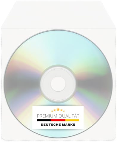 shopanize24® CD/DVD/Blu-Ray Schutzhüllen mit Lasche – Transparente PP-Folienhüllen zur Aufbewahrung & zum Schutz vor Staub von CDs, DVDs & BD-Rohlingen, langlebig & platzsparend (50 Stück)