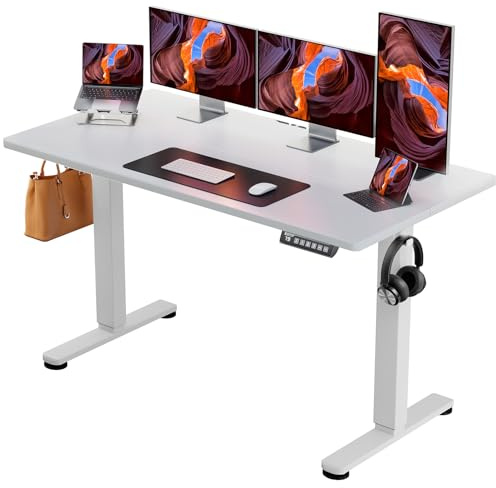 ErGear Elektrisch Höhenverstellbarer Schreibtisch 140 x 70 cm, Schreibtisch Höhenverstellbar mit 4-Gedächtnis-Smart-Pult für Home-Office mit Verbindungsplatte
