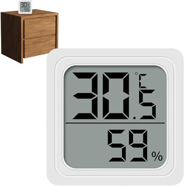 Shaersu Affichage de la température et de l'humidité - Appareil numérique pour la maison - Capteur portable facile à lire - Fonctionne avec piles - Pour garage, chambre de bébé, chambre à coucher