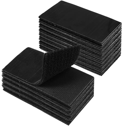 20 stycken självhäftande kardborreband, 5 x 10 cm kardborreband på båda sidor, kardborreband för limning, kardborreband, självhäftande kardborreband, för mattor, gardiner, bil, soffkudde, svart
