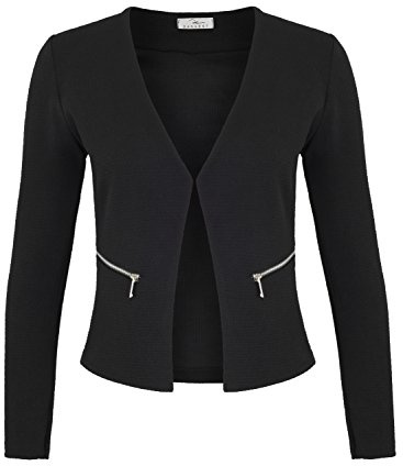 Damen Blazer mit Taschen ( 382 ), Farbe:Schwarz, Kostüme Blazer 44 / XXL