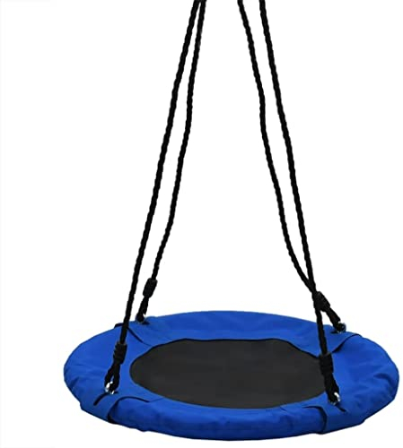 vidaXL Schaukel Nestschaukel Tellerschaukel Rundschaukel Kinderschaukel Gartenschaukel Kinder Garten Ø 60 cm Belastbarkeit 100 kg Blau