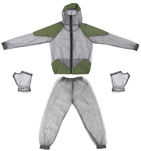 Lixada Mosquito Suit Insect Jacket Mesh Hooded Suits Men Women Ultra Fine Mesh Insect Protection Mosquito Protection Clothing for Outdoor Fishing Hiking Camping Gardening Agriculture Hunting, Green,
