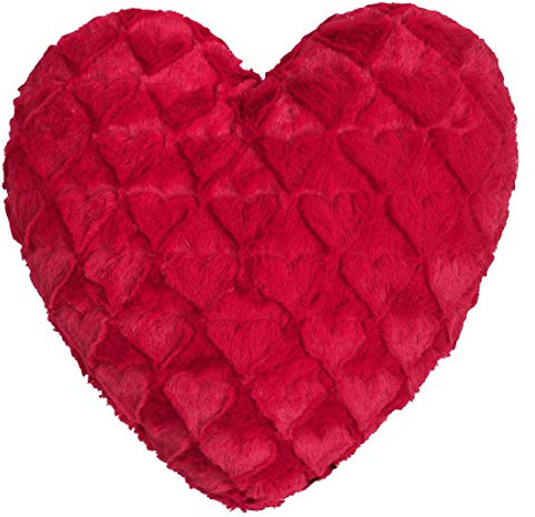 Magma Kissen Fluffy Hearts | ca. 40 x 35 cm | Plüsch Kissen in Herzform | sehr flauschig und kuschelig | waschbar | Herz | rot