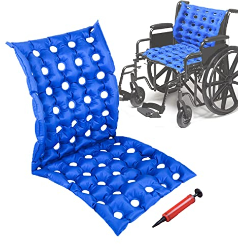 MESINURS Bedridden Air - Cojín Inflable para Asiento con Respaldo Completo para Silla de Ruedas, Almohadilla de Asiento para Personas Mayores discapacitadas (A)