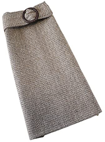 BUJNIE Jupe midi d'hiver pour femme, taille haute, grande taille, longueur moyenne, boutonnée, jupe à plis creux, Large