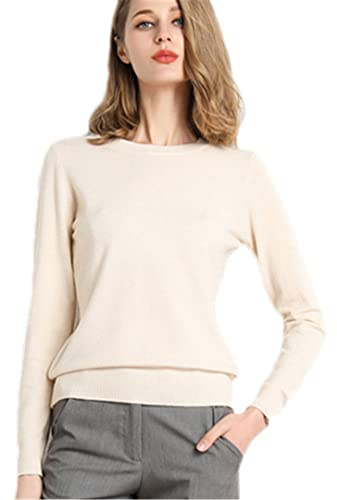 Dninmim Pull doux en cachemire pour femme - Printemps et automne - Décontracté