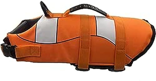 Gilets de Sauvetage pour Chiens Gilet de Flottaison Animaux Réglable,Gilets de Flottaison pour Animal de Compagnie avec Souple Poignée Pet Life Jacket(Orange,M)