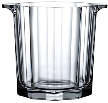 GLigeT Eiseimer 1,6 l Kristallglas-Eiskübel, transparenter Weinkübel, runde Getränkewanne, Bierflaschen-Getränkekühler, Champagner-Kühlbehälter for Party, Bar, Zuhause Eiskübel