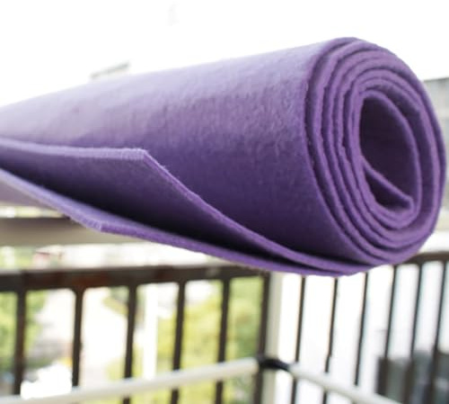 JINDAOSH DIY 3mm Dicker Filz Stoff Filzstoff Bastelfilz Farbig Filz Blätter Vliesstoff Kinder Zubehör zum Handwerk Nähen Projekte 100 x 100 cm(Color:Hellviolett)