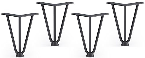 ATM Hairpin Tischbeine 15 cm – 4er Set, robuste Möbelfüße aus pulverbeschichtetem Stahl, ideal für DIY-Möbel, inkl. Bodenschoner und Schrauben