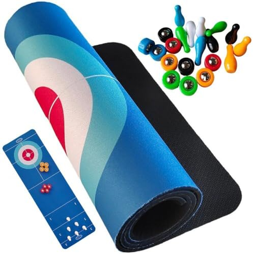Lpitoy Table Top Shuffleboard Game Tabletop Shuffleboard Bowling -Spiel 3 in 1 Curling Bowling Bouffleboard Game Board Multifunktional