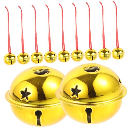 Ciieeo 42 STK Klingglöckchen weihnachtsdeko weihnachtsbaumdeko goldene weihnachtsglocken zur Dekoration Feiertagsglockendekoration Vintage-Dekor Halsketten Glocke zubehör