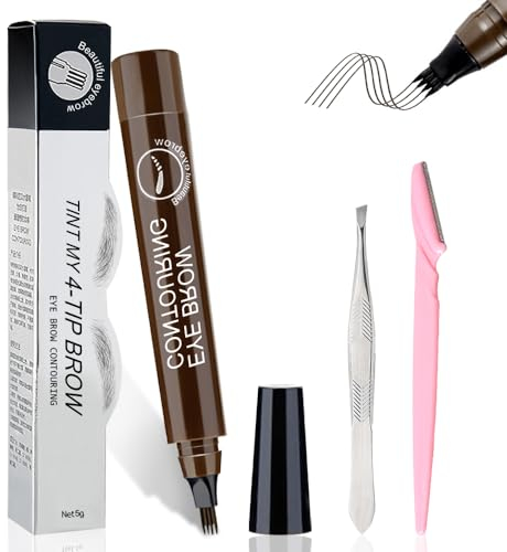Augenbrauenstift Microblading Effekt,Wasserfester Augenbrauenstift Mit Micro Feiner Spitze Für Definierte Brauen,Langanhaltendes Make-Up Und Makelloses Make-Up Bei Jedem Wetter