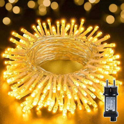 BUICXJKZ Lichterkette 10m+3m 100LEDs Weihnachtsbeleuchtung aussen mit Timer, 8Modi IP44 Wasserdicht Lichterketten für Außen & Innen Weihnachtsbaum Balkon Weihnachten Garten Hochzeit Party (Warmweiß)