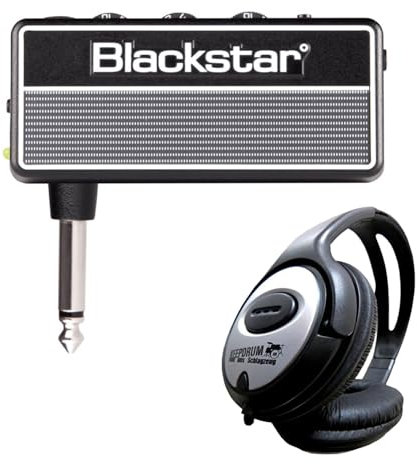Blackstar Amplug 2 Fly Headphone Amplifier Amp Plug for Electric Guitar with Keepdrum Headphones