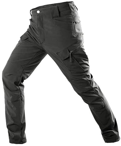 Pantalones tácticos impermeables para hombre, con forro polar, pantalones de senderismo para hombre, pantalones térmicos resistentes al viento para caminar, pantalones de trabajo elásticos con