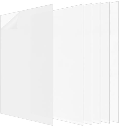KEILEOHO 6 PCS A3 Clear Acrylic Sheets, 3mm Plastic Acrylic Board Panel for Picture Frame DIY, 420x297mm